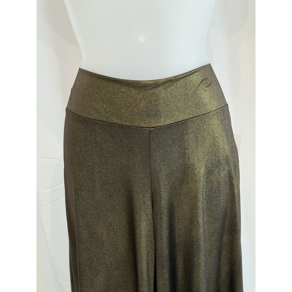 Sunny Leigh Gold Shimmer Dressy Wide Leg Dress Pants PS NWT